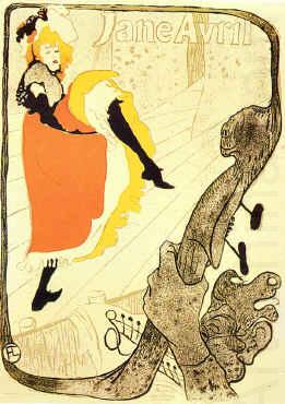 Jane Avril -1893,  Henri  Toulouse-Lautrec